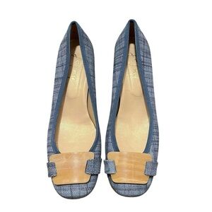 FS/NY French Sole New York Faux Snakeskin Heeled Loafers